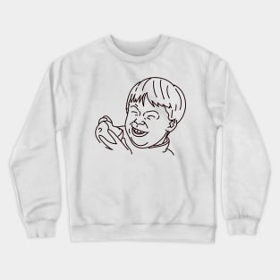 Apple eating kid Meme Crewneck Sweatshirt